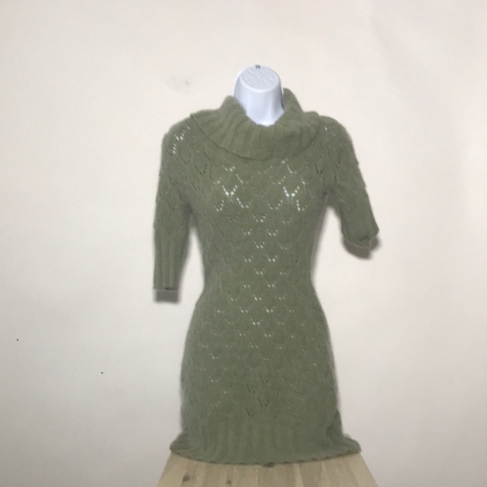 Cynthia Riley angora green mini dress.
